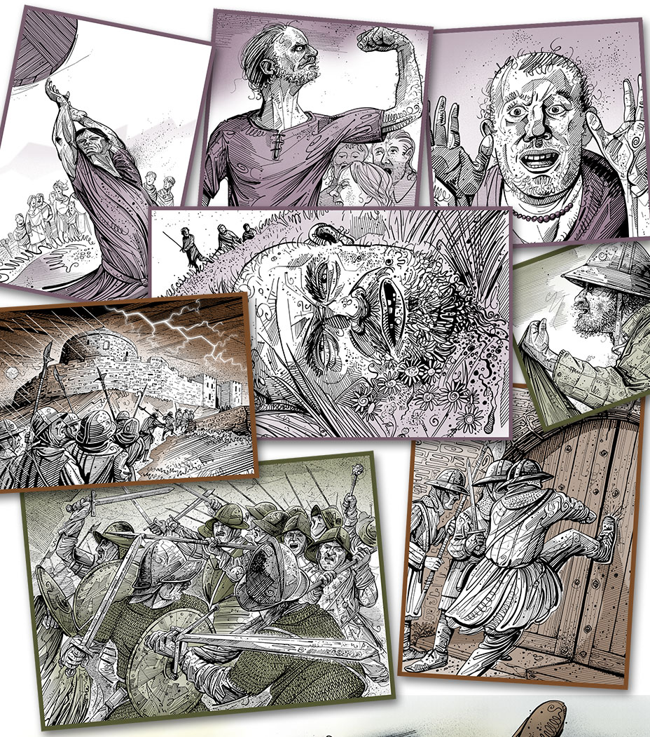 Dundrum Castle illustrations.