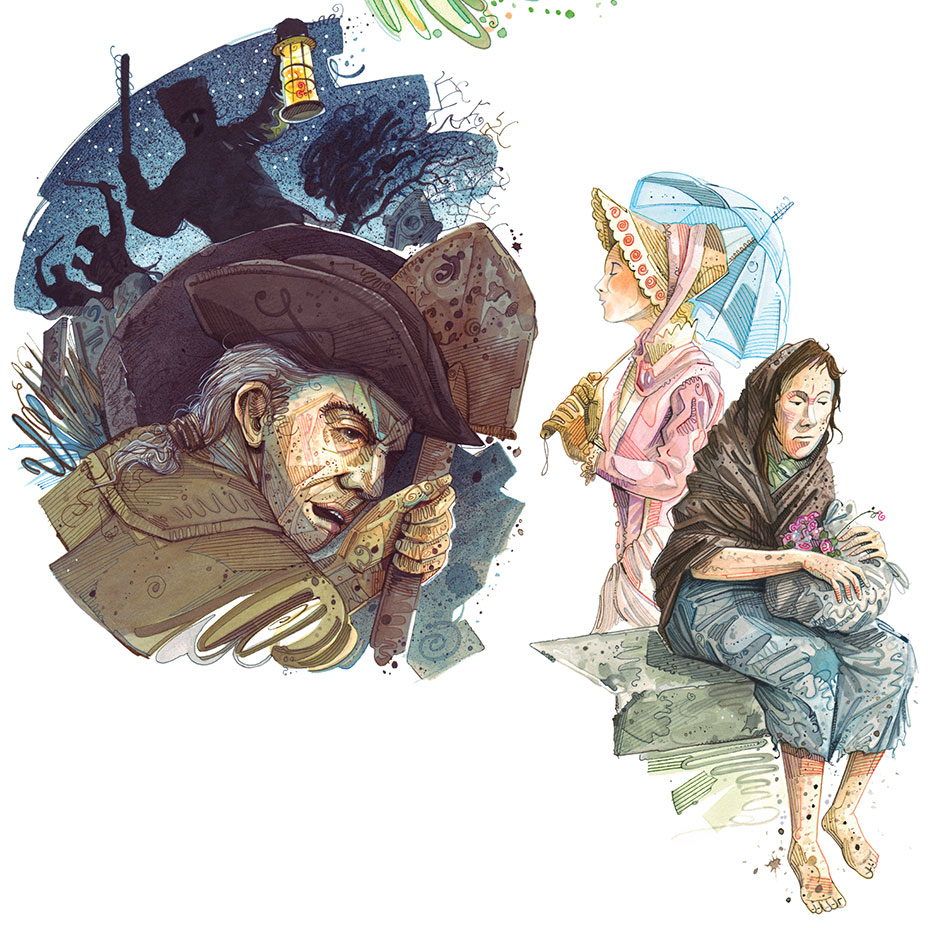 Peter Harkin the graverobber and some poor old sod.